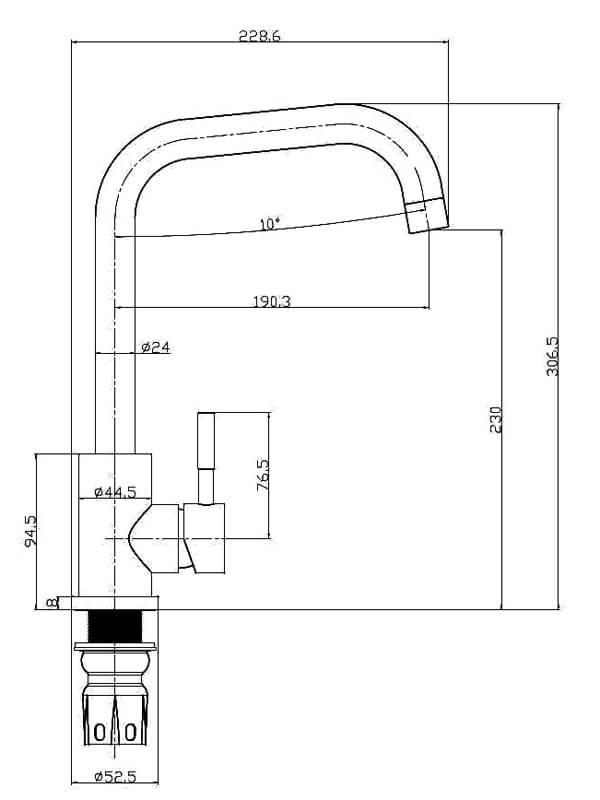Nera Matt Black Single Lever Kitchen Tap NotJustTaps.co.uk
